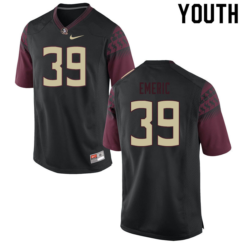 Youth #39 Deaundre Emeric Florida State Seminoles College Football Jerseys Sale-Black - Click Image to Close